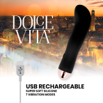 DOLCE VITA - RECHARGEABLE VIBRATOR TWO BLACK 7 SPEED - imagine 5