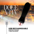 DOLCE VITA - RECHARGEABLE VIBRATOR FIVE BLACK 7 SPEEDS - imagine 4