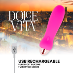 DOLCE VITA - RECHARGEABLE VIBRATOR FIVE PINK 7 SPEEDS - imagine 4
