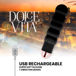 DOLCE VITA - RECHARGEABLE VIBRATOR SIX BLACK 7 SPEEDS - imagine 4