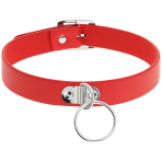COQUETTE CHIC DESIRE - RED VEGAN LEATHER NECKLACE WOMAN FETISH ACCESSORY - imagine 3