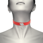COQUETTE CHIC DESIRE - RED VEGAN LEATHER NECKLACE WOMAN FETISH ACCESSORY - imagine 2