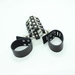 OHMAMA FETISH - PENIS CAGE WITH METAL RINGS AND LEATHER STRAPS - imagine 4