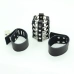 OHMAMA FETISH - PENIS CAGE WITH METAL RINGS AND LEATHER STRAPS - imagine 5