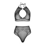 LEG AVENUE - TWO PIECES SET HALTER CROP TOP  THONG PANTY PANTY ONE SIZE - imagine 5
