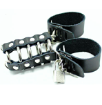 OHMAMA FETISH - PENIS CAGE WITH METAL RINGS AND LEATHER STRAPS - imagine 2