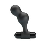 MR PLAY - BLACK SILICONE VIBRATOR ANAL PLUG - imagine 3