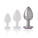 INTENSE - ALUMINUM METAL ANAL PLUG WITH VIOLET CRYSTAL SIZE L - imagine 5