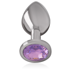 INTENSE - ALUMINUM METAL ANAL PLUG WITH VIOLET CRYSTAL SIZE L - imagine 2