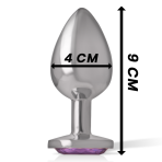 INTENSE - ALUMINUM METAL ANAL PLUG WITH VIOLET CRYSTAL SIZE L - imagine 4