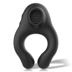BLACKSILVER - SILICONE VIBRATOR RING 3 MOTORS RECHARGEABLE BLACK - imagine 2