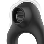 BLACKSILVER - SILICONE VIBRATOR RING 3 MOTORS RECHARGEABLE BLACK - imagine 3