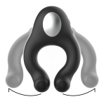 BLACKSILVER - SILICONE VIBRATOR RING 3 MOTORS RECHARGEABLE BLACK - imagine 4