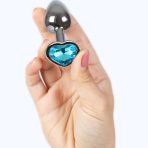 SECRETPLAY - METAL BUTT PLUG BLUE HEART SMALL SIZE 7 CM - imagine 3