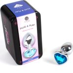 SECRETPLAY - METAL BUTT PLUG BLUE HEART SMALL SIZE 7 CM - imagine 2