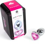 SECRETPLAY - METAL BUTT PLUG FUCHSIA HEART SMALL SIZE 7 CM - imagine 2