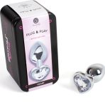 SECRETPLAY - METAL BUTT PLUG CLEAR CRYSTAL HEART SMALL SIZE 7 CM - imagine 2