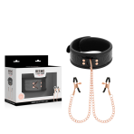BEGME - BLACK EDITION COLLAR WITH NIPPLE CLAMPS WITH NEOPRENE LINING - imagine 2