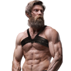 FETISH SUBMISSIVE ATTITUDE - MENS BRIGADE ECO-LEATHER CHEST HARNESS - imagine 4