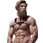 FETISH SUBMISSIVE ATTITUDE - MENS ECO-LEATHER CHEST HARNESS - imagine 4