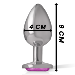 INTENSE - ALUMINUM METAL ANAL PLUG PINK HEART SIZE L - imagine 4