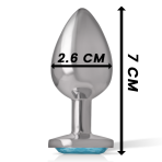 INTENSE - ALUMINUM METAL ANAL PLUG BLUE HEART SIZE S - imagine 4