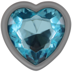 INTENSE - ALUMINUM METAL ANAL PLUG BLUE HEART SIZE S - imagine 3
