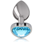INTENSE - ALUMINUM METAL ANAL PLUG BLUE HEART SIZE M - imagine 2
