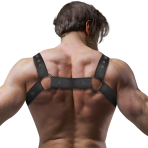 FETISH SUBMISSIVE ATTITUDE - ADJUSTABLE NEOPRENE CHEST SPORTS HARNESS FOR MEN - imagine 3