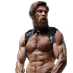 FETISH SUBMISSIVE ATTITUDE - MENS BRIGADE ADJUSTABLE ECO-LEATHER NECK HARNESS - imagine 4