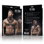 FETISH SUBMISSIVE ATTITUDE - MENS CROSS-OVER ECO-LEATHER CHEST HARNESS WITH STUDS - imagine 2