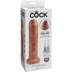 KING COCK - UNCUT REALISTIC PENIS 17.8 CM CARAMEL - imagine 3