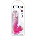 KING COCK - CLEAR REALISTIC PENIS WITH BALLS 13.5 CM PINK - imagine 2