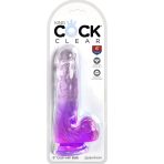 KING COCK - CLEAR REALISTIC PENIS WITH BALLS 13.5 CM PURPLE - imagine 2