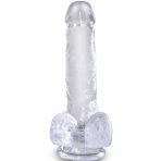 KING COCK - CLEAR REALISTIC PENIS WITH BALLS 13.5 CM TRANSPARENT - imagine 2