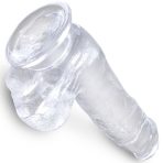 KING COCK - CLEAR REALISTIC PENIS WITH BALLS 13.5 CM TRANSPARENT - imagine 4