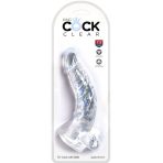 KING COCK - CLEAR REALISTIC CURVED PENIS WITH BALLS 16.5 CM TRANSPARENT - imagine 4