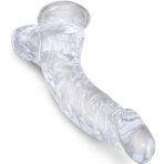 KING COCK - CLEAR REALISTIC CURVED PENIS WITH BALLS 16.5 CM TRANSPARENT - imagine 2