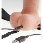 FETISH FANTASY SERIES - ADJUSTABLE HARNESS REALISTIC PENIS WITH BALLS RECHARGEABLE AND VIBRATOR 23 CM - imagine 4