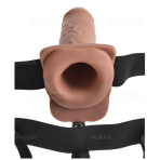 FETISH FANTASY SERIES - ADJUSTABLE HARNESS REALISTIC PENIS WITH BALLS RECHARGEABLE AND VIBRATOR 17.8 CM - imagine 3