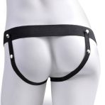 FETISH FANTASY SERIES - ADJUSTABLE HARNESS REALISTIC PENIS WITH BALLS RECHARGEABLE AND VIBRATOR 17.8 CM - imagine 5
