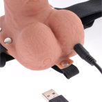 FETISH FANTASY SERIES - ADJUSTABLE HARNESS REALISTIC PENIS WITH BALLS RECHARGEABLE AND VIBRATOR 17.8 CM - imagine 4