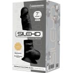 SILEXD - MODEL 1 REALISTIC PENIS PREMIUM SILEXPAN SILICONE BLACK 17.5 CM - imagine 3