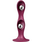 SATISFYER - DOUBLE BALL-R DILDO SILICONA GRANATE - imagine 2