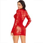 LEG AVENUE - MINI DRESS WITH LACE LONG SLEEVE RED - imagine 3