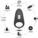 ARMONY - SHARK VIBRATOR RING FOR COUPLES REMOTE CONTROL BLACK - imagine 4