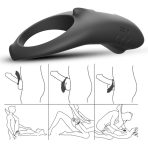 ARMONY - SHARK VIBRATOR RING FOR COUPLES REMOTE CONTROL BLACK - imagine 5