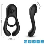 ARMONY - VEYRON DOUBLE VIBRATOR RING TOY FOR COUPLES REMOTE CONTROL BLACK - imagine 3
