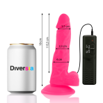 DIVERSIA - FLEXIBLE VIBRATING DILDO PINK 18 CM -O- 4 CM - imagine 2