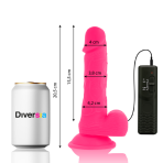 DIVERSIA - FLEXIBLE VIBRATING DILDO PINK 20.5 CM -O- 4.2 CM - imagine 2